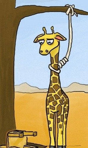 不想死的长颈鹿动画漫画gif搞笑图片