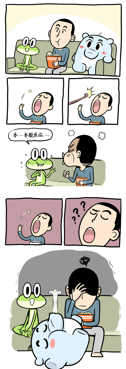 吃个爆米花，我容易吗？动画漫画gif搞笑图片