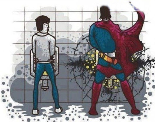 超人小便的威力动画漫画gif搞笑图片