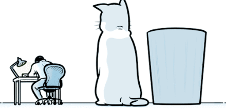 每一个设计师身后都有一只默默接废纸的猫动画漫画gif搞笑图片