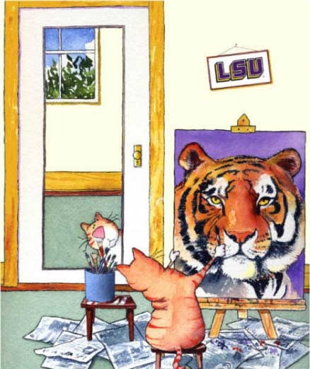 按猫画老虎动画漫画gif搞笑图片