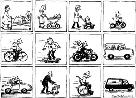 轮子上的一生动画漫画gif搞笑图片