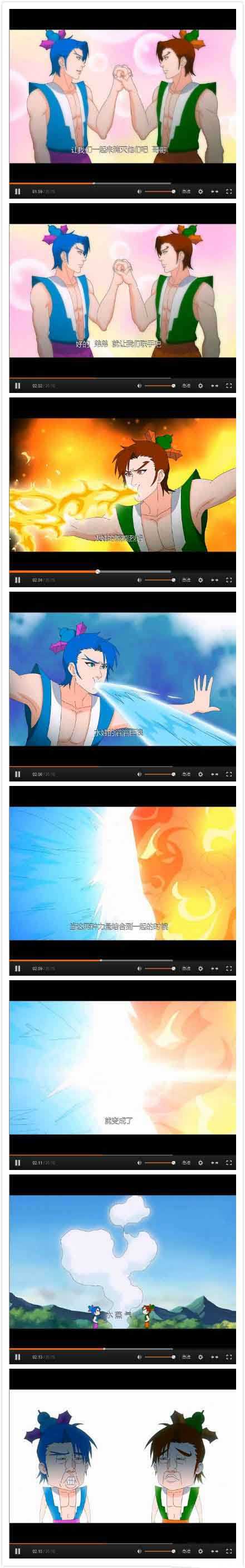 火娃水娃，兄弟联手！动画漫画gif搞笑图片