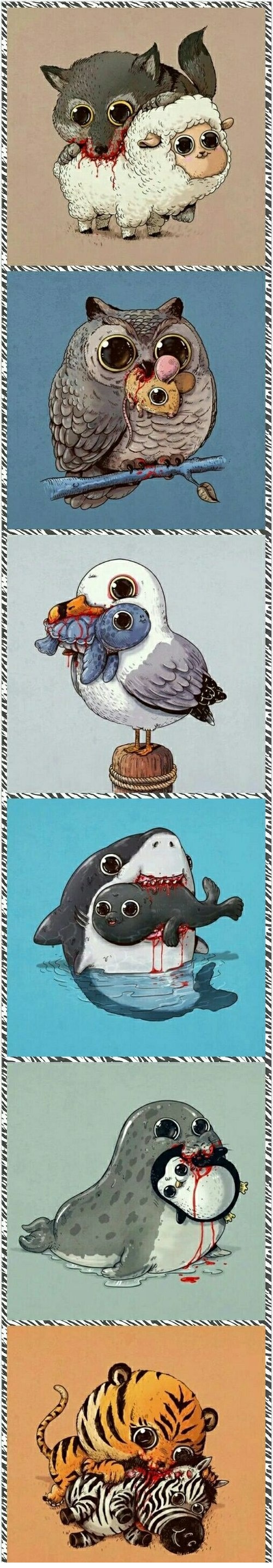 小动物被猎杀换个画风萌萌哒，所以说主要还是得看脸动画漫画gif搞笑图片