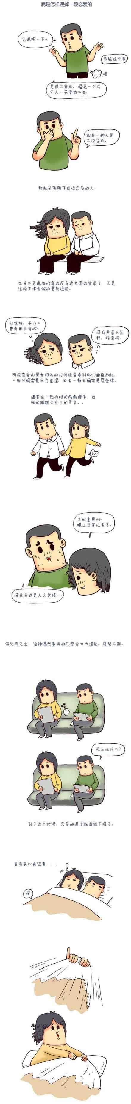 屁是怎样毁掉一段恋情的动画漫画gif搞笑图片