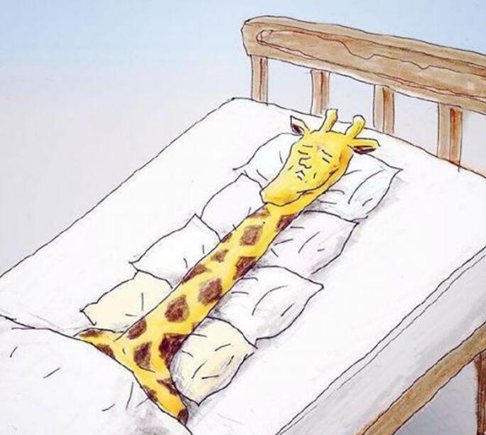 长颈鹿好辛苦啊动物gif搞笑图片