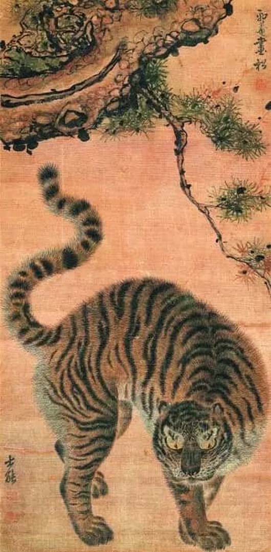 把猫画成了老虎的样子动物gif搞笑图片
