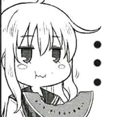 可爱二次元萌妹子吃瓜表情包斗图吧gif搞笑图片