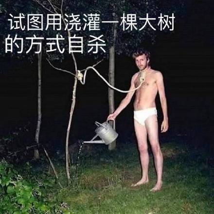 试图用浇灌一棵大树的方式自杀斗图吧gif搞笑图片