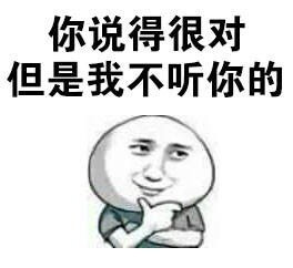 你说得很对，但是我不听你的斗图吧gif搞笑图片