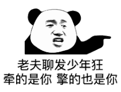老夫聊发少年狂，牵的是你，擎的也是你斗图吧gif搞笑图片