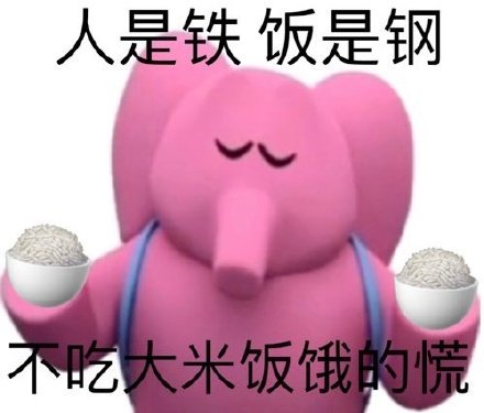 人是铁，饭是钢，不吃大米饭饿得慌斗图吧gif搞笑图片