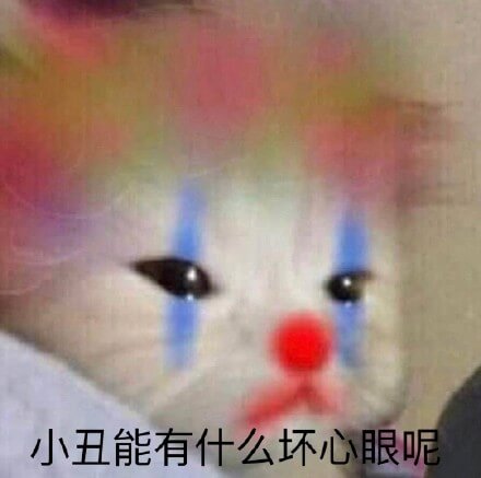 小丑能有什么坏心眼呢？猫猫斗图吧gif搞笑图片