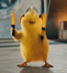 戴上耳机嗨不停的小鸡能有多可爱恶搞gif搞笑图片