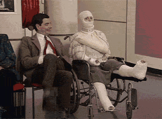 憨豆一直以来都欠打恶搞gif搞笑图片