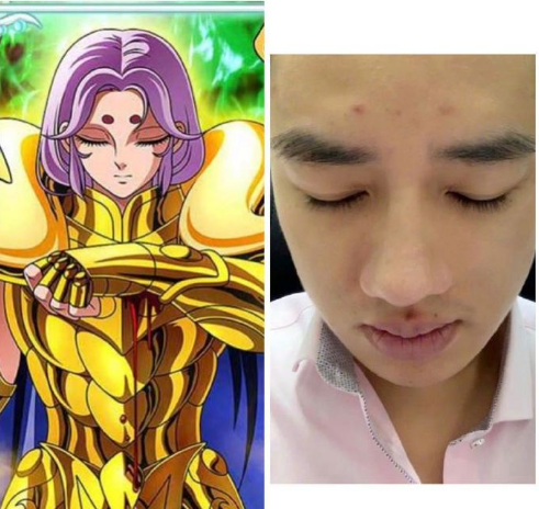 王祖藍恶搞cos白羊座圣斗士图恶搞gif搞笑图片