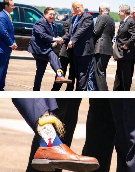 恶搞川普发型的袜子图片恶搞gif搞笑图片