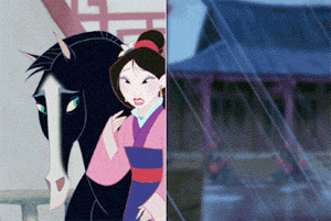 花木兰恶搞女生卸妆的搞笑动图恶搞gif搞笑图片