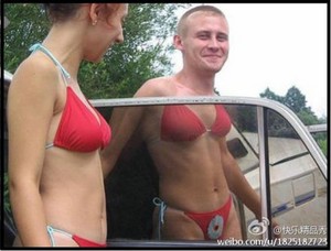 男女对比身材居然一样恶搞gif搞笑图片