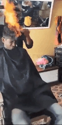 印度理发店理发就是不一样恶搞gif搞笑图片