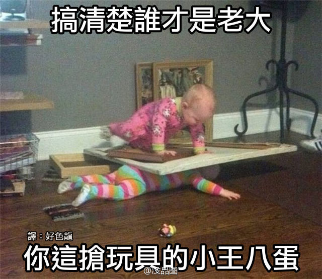 搞清楚谁才是老大儿童gif搞笑图片
