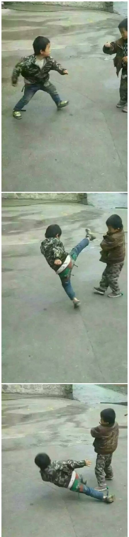 高手过招讲究的是以柔克刚，以静制动儿童gif搞笑图片