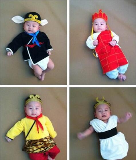 师徒四人儿童gif搞笑图片