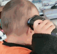 今天心情好，给自己剃个光头儿童gif搞笑图片