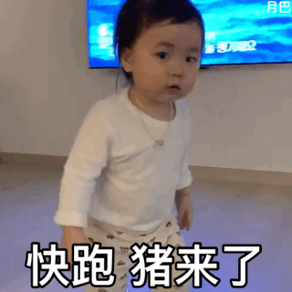 快跑 猪来了！儿童gif搞笑图片