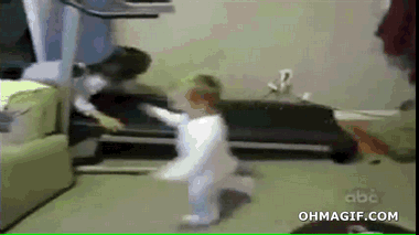 跑步机还能这样玩儿童gif搞笑图片