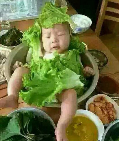 今晚火锅吃娃娃菜儿童gif搞笑图片