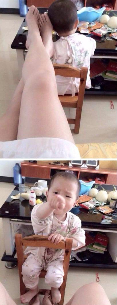 你再敢把脚放我头上试试儿童gif搞笑图片