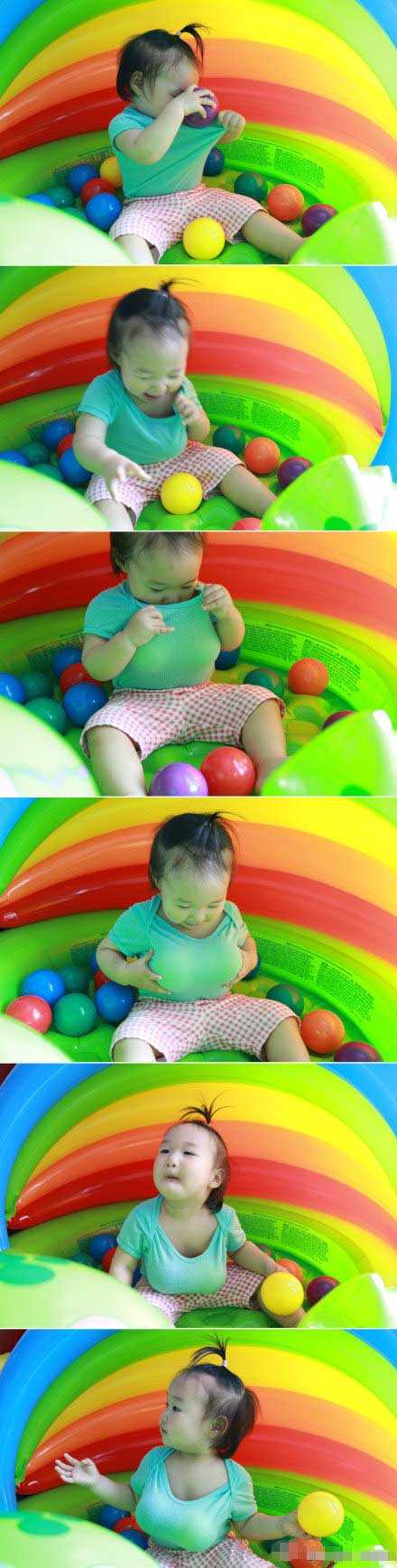 从小就有一颗事业心的小萝莉！儿童gif搞笑图片