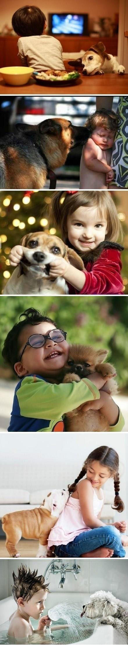 孩子和汪星人的那些事儿童gif搞笑图片