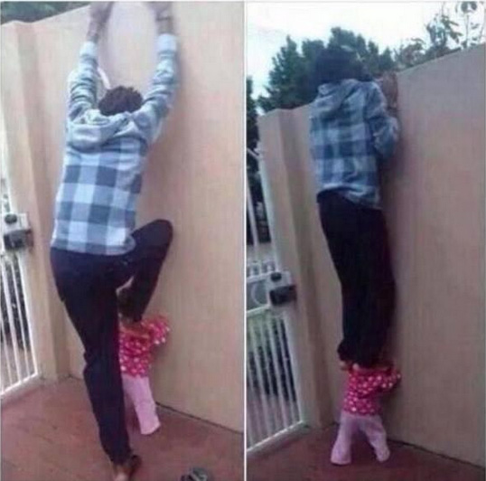 粑粑怎么样，外面的世界精彩吗儿童gif搞笑图片