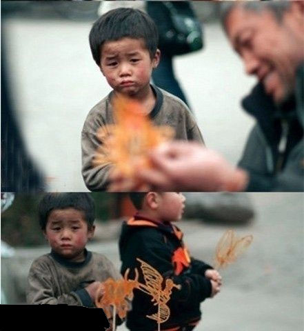 就是个糖人，唉！摸摸口袋，两袖清风儿童gif搞笑图片