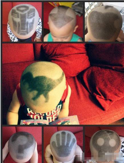 恶搞小孩的搞怪个性发型图片儿童gif搞笑图片