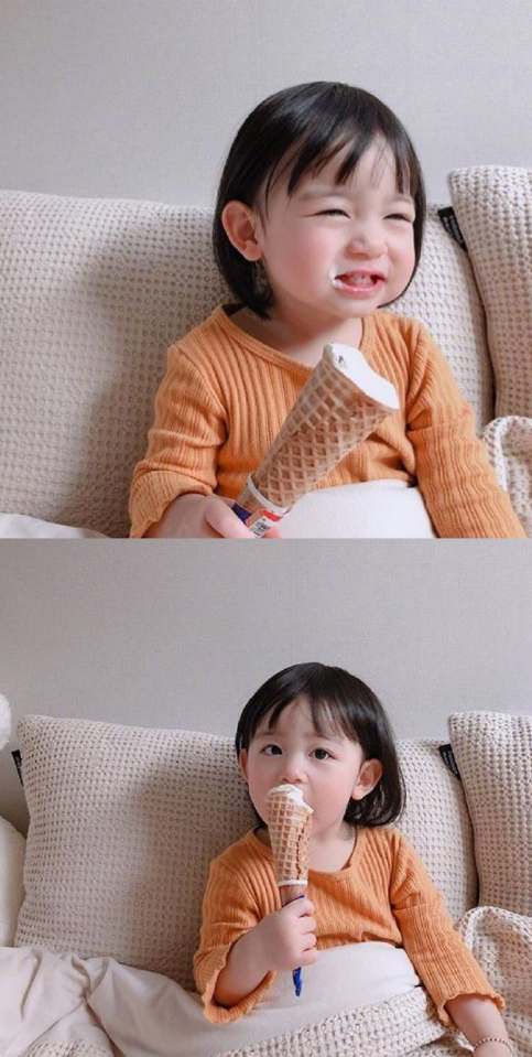 齐刘海小女孩吃东西的图片儿童gif搞笑图片