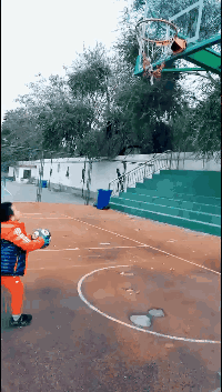 熊孩子投篮的搞笑gif图儿童gif搞笑图片