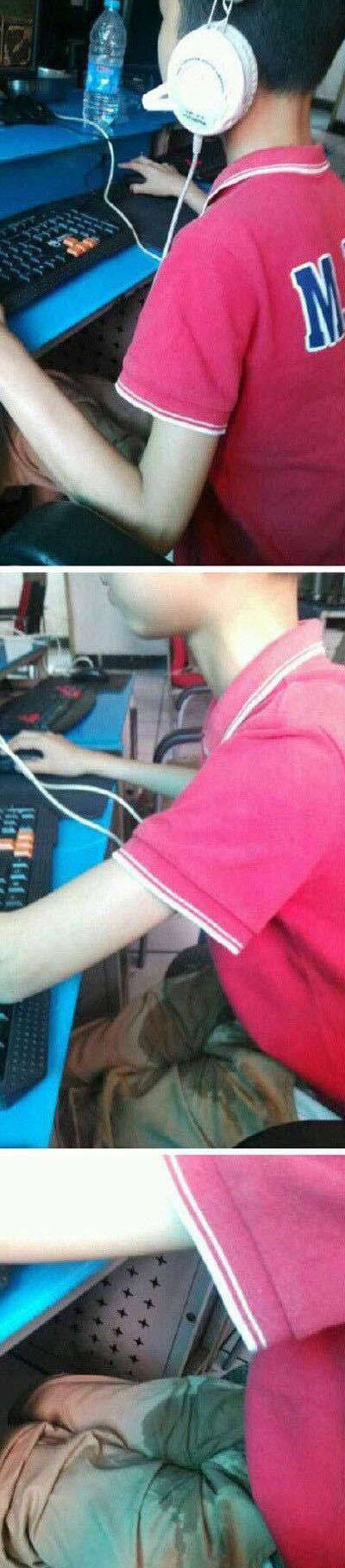 小学生网吧玩游戏的搞笑图片儿童gif搞笑图片