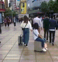 坐行李箱摔倒搞笑动态图gif动态gif搞笑图片