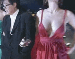 性感深V礼服的美女gif图gif动态gif搞笑图片