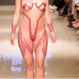 性感国际超模穿情趣内衣走T台gif动图gif动态gif搞笑图片