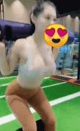 健身房运动型美女性感瑜伽服健身GIF图gif动态gif搞笑图片