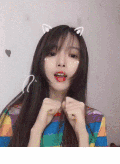 可爱清纯美女网红卖萌学猫叫GIF动态图片gif动态gif搞笑图片