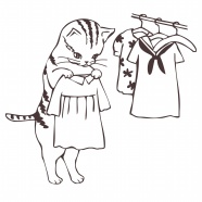 猫咪在晾衣服简笔画gif搞笑图片