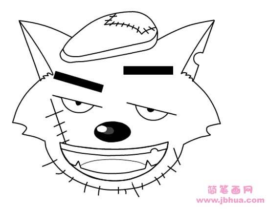 简笔画，灰太狼简笔画gif搞笑图片