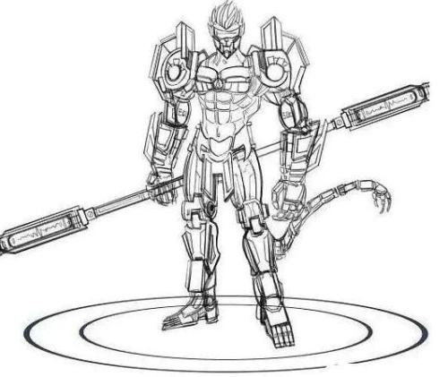 王者荣耀孙悟空新皮肤未来纪元简笔画gif搞笑图片