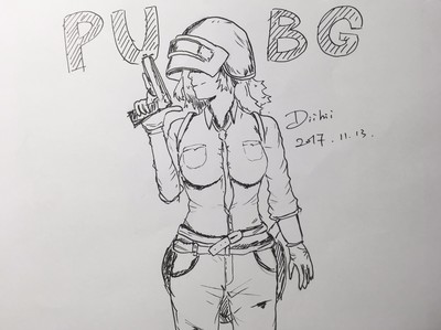 绝地求生，美女小姐姐，简笔画简笔画gif搞笑图片