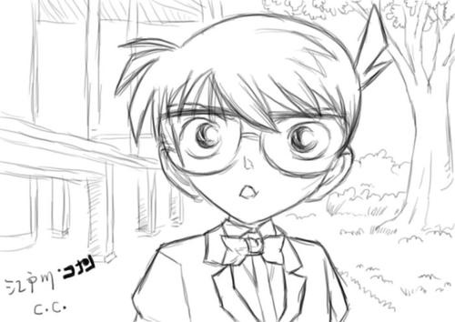 名侦探柯蓝，简笔画简笔画gif搞笑图片